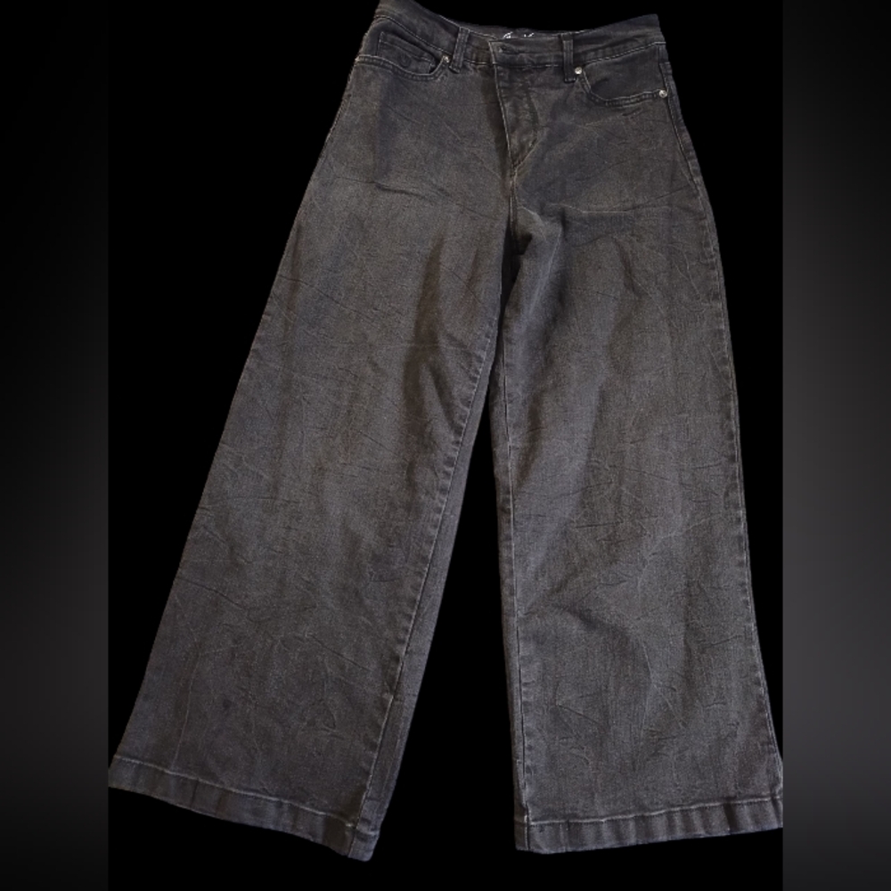 Gloria Vanderbilt Charcoal Wide-Leg Jeans
